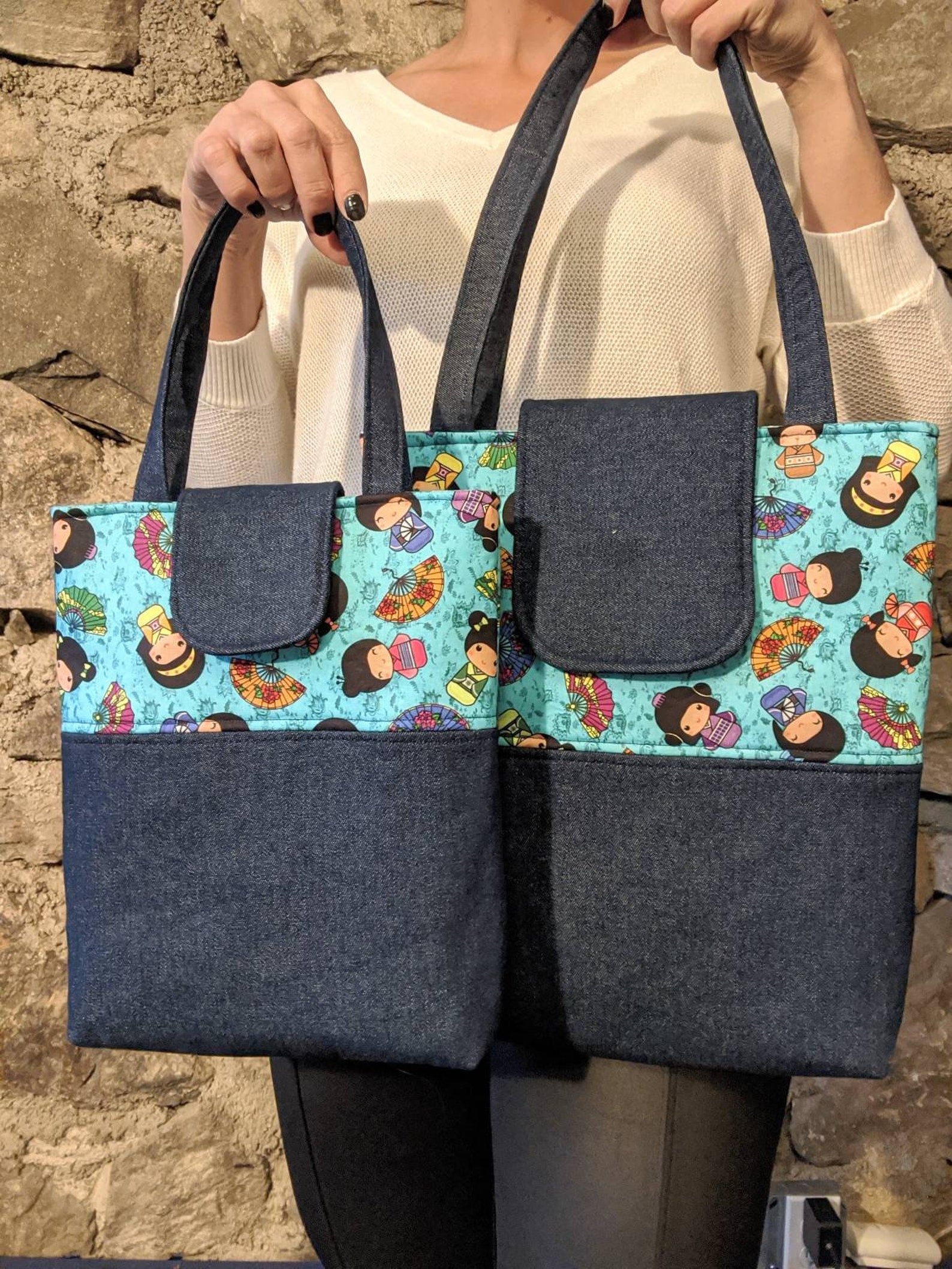 Mom& Daughter Totes / Bag / Matching Purses / Library Bag / Etsy