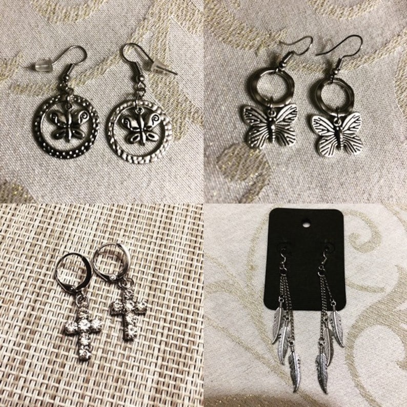 different styles. Cute silver plated earrings