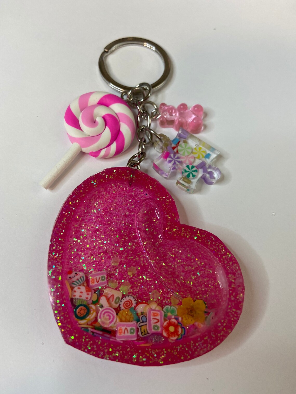 Beautiful resin shaker keychain Etsy