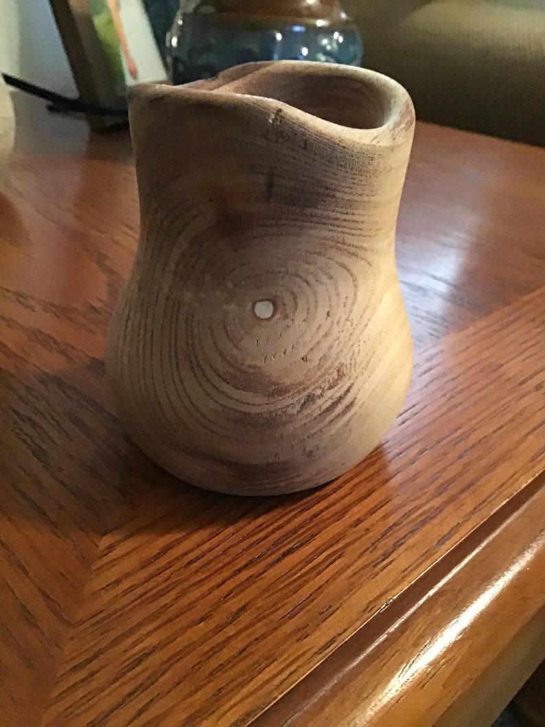 Natural Edge Ash Wood Pot or Vase