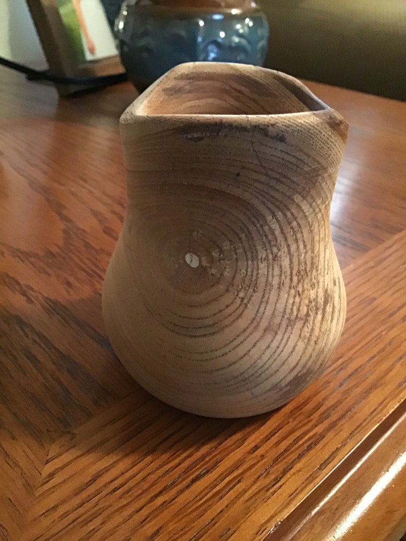Natural Edge Ash Wood Pot or Vase