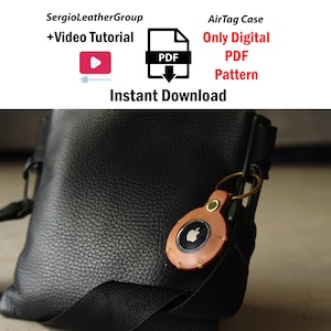 AirTag Case PDF Pattern DIY Keychain Template Digital Download Leather Keyring Handmade Leather Keychain Tutorial EDC