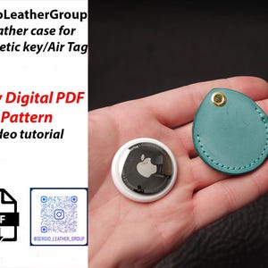 Leather magnetic case Case for magnetik key Air Tag leather keyring Leather Keychain Air Tag PDF Pattern Leather Case Apple Air Tag Template
