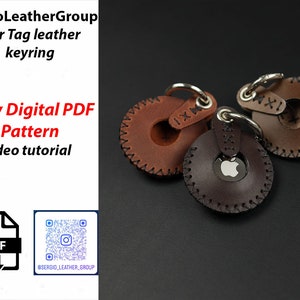 Air Tag leather keyring Leather Keychain Air Tag PDF Pattern Leather Case Apple Air Tag Template