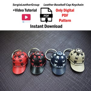 Leather Baseball Cap PDF Pattern Leather Keychain Leather Cap Leather Key Ring Gift Instant Download PDF Digital Pattern Sewing Template