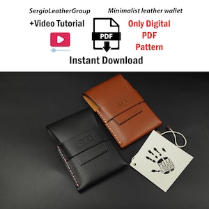 Minimalist Leather Wallet PDF Pattern Slim Wallet Template Leather Card Case Leather Card wallet for Men Best Wallet