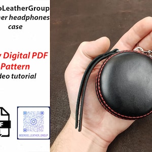 Custodia per cuffie in pelle Custodia per auricolari in pelle Porta auricolari in pelle Modello PDF Portamonete in pelle Organizzatore per auricolari Porta cuffie