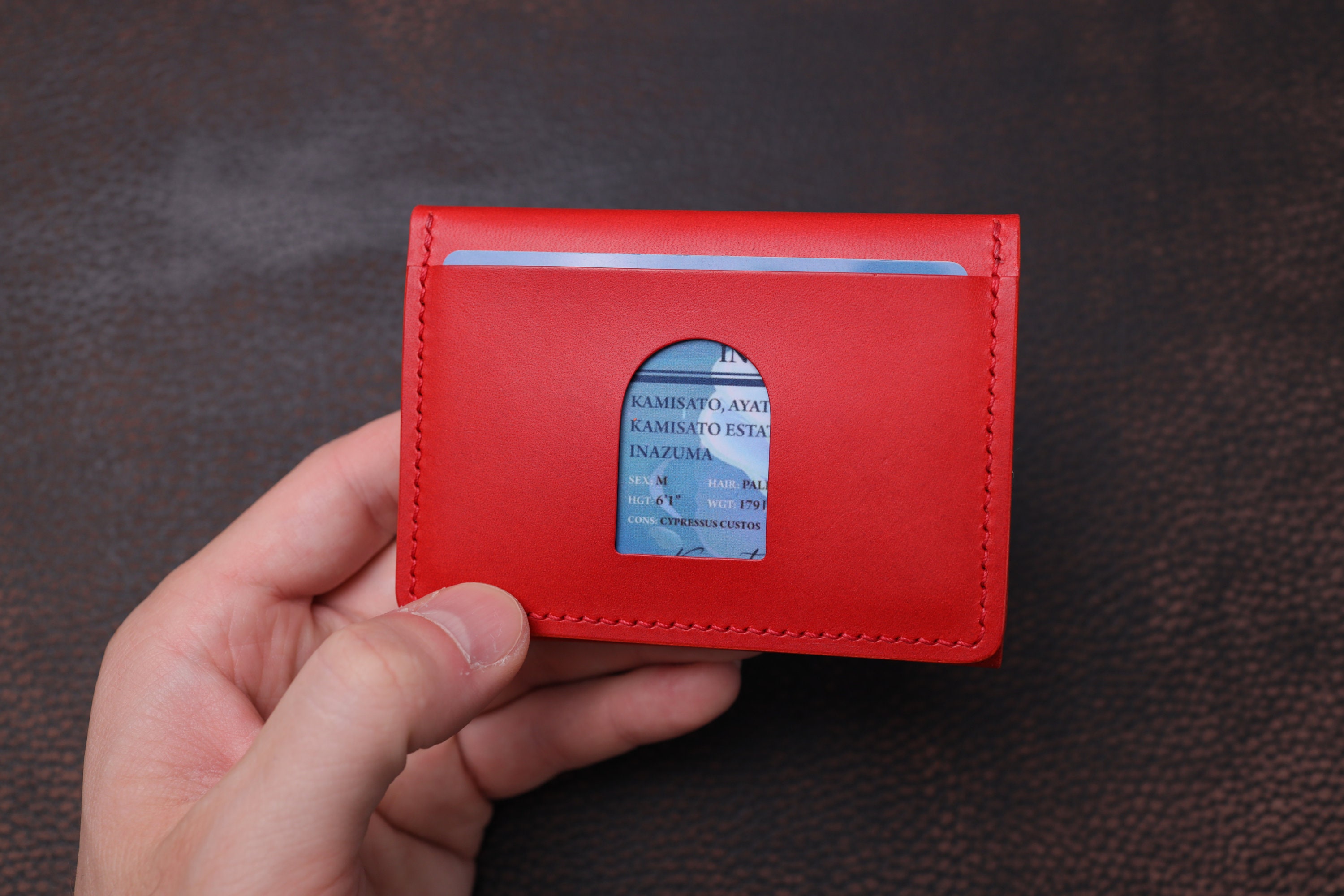 Custom Leather Wallet Trifold Wallet From Buttero Leather Plastic Window Personalized Wallet