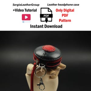 Leather headphones case Leather earbud case Leather earbud holder Pattern PDF Leather coin purse Earphone organizer Headphone holder