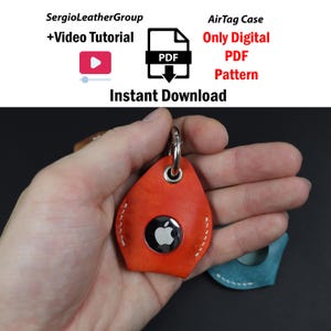 Air Tag leather keyring Leather Keychain Air Tag PDF Pattern Leather Case Apple Air Tag Template
