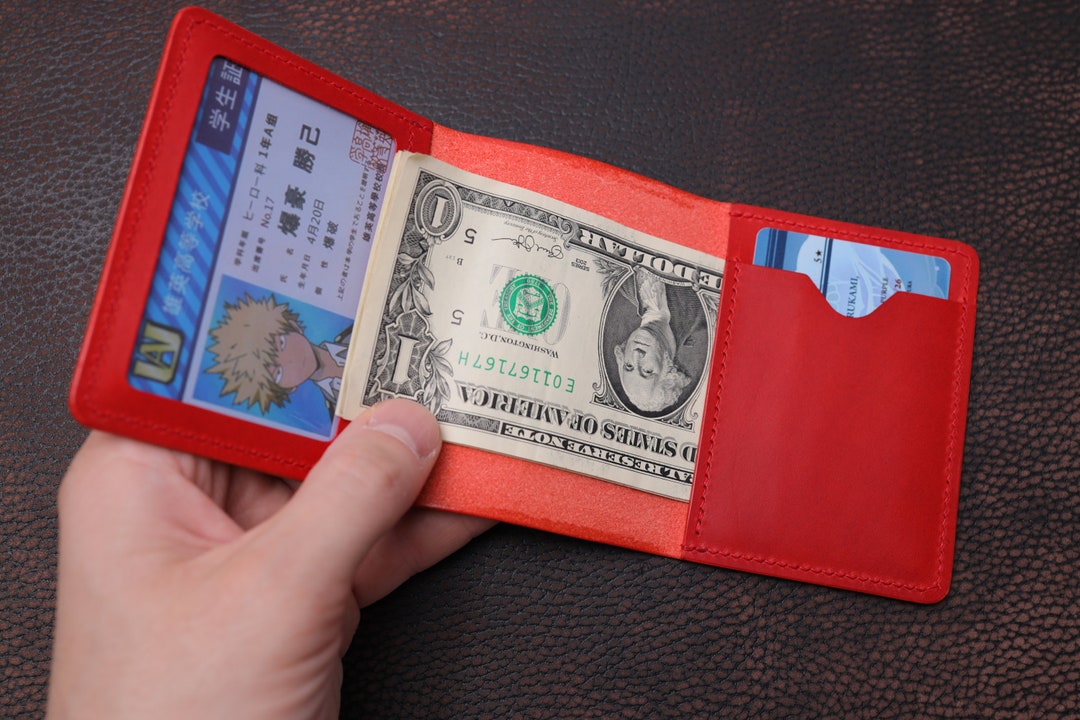 Custom Leather Wallet Trifold Wallet From Buttero Leather Plastic Window Personalized Wallet