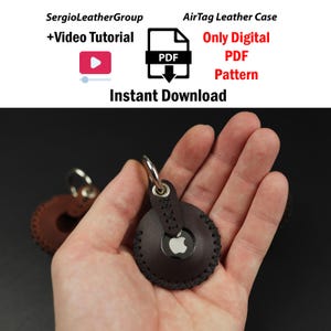 Air Tag leather keyring Leather Keychain Air Tag PDF Pattern Leather Case Apple Air Tag Template