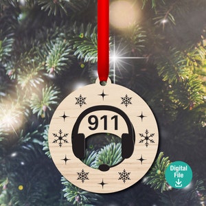 First Responder cut out Christmas ornaments, digital file, laser vector file, svg, pdf, ai, laser, glowforge 2020 Fire police 911 ambulance image 3