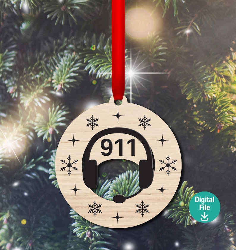 First Responder cut out Christmas ornaments, digital file, laser vector file, svg, pdf, ai, laser, glowforge 2020 Fire police 911 ambulance image 3