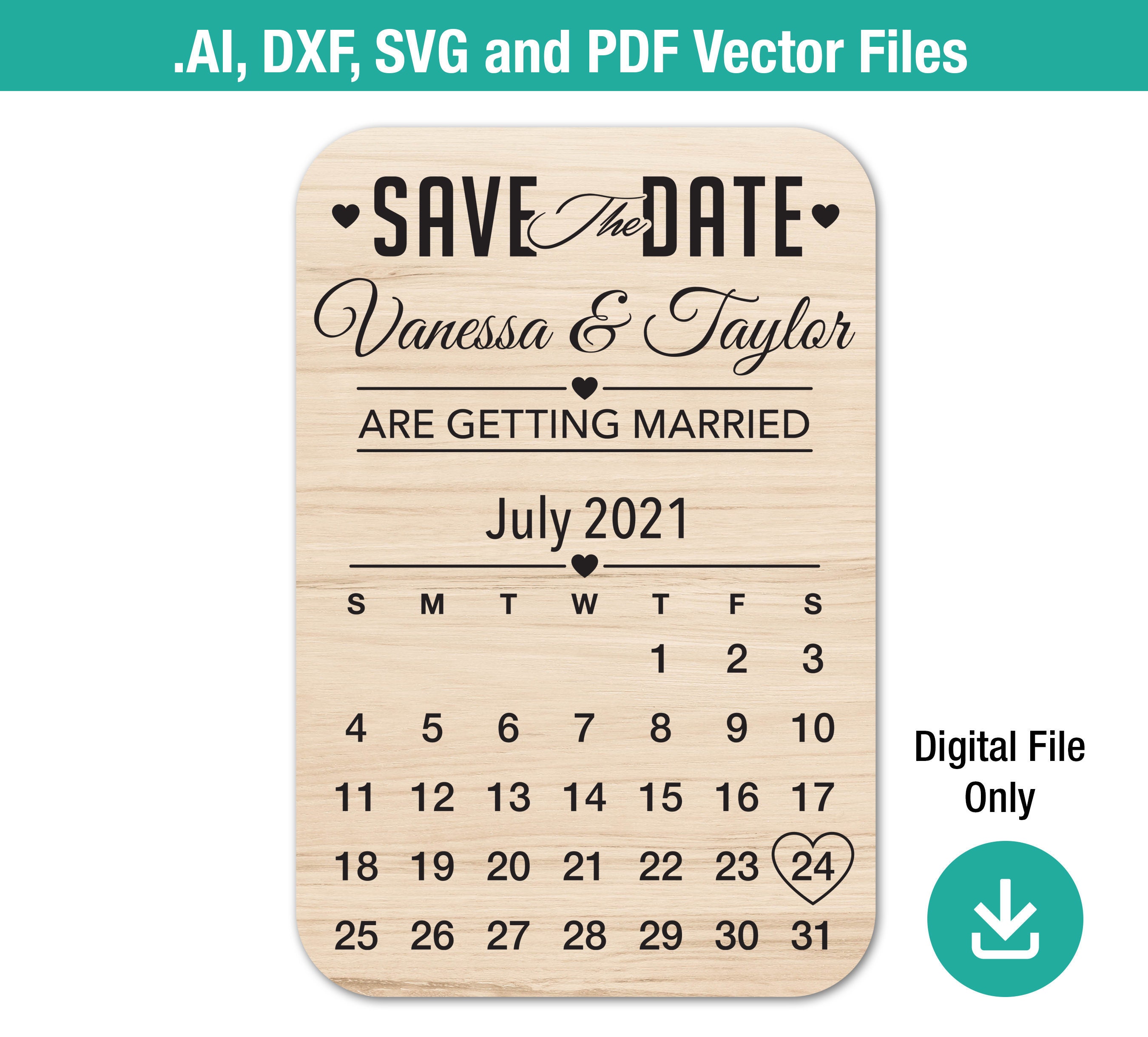 Calendrier Digital 2023 Calendar 2021 2022 2023 Save The Date Svg Vector File For | Etsy
