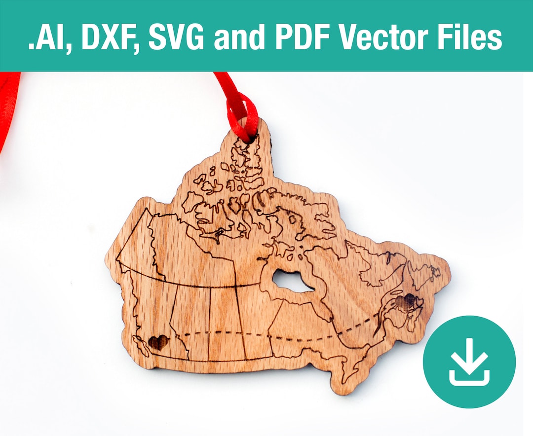 Long Distance Canada Christmas Ornament Vector, Romantic, Xmas Vector ...