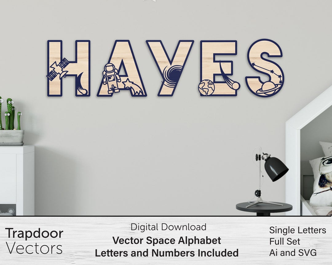 Space Cut Out Lettering R Space Layered Cut Out Alphabet Font, SVG Digital Glowforge File ...