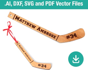 Hockey Sticks Ornament and wall hanging,  laser engraver vector file, svg, pdf, ai, cnc, laser, plotter, christmas  plywood, solid wood.