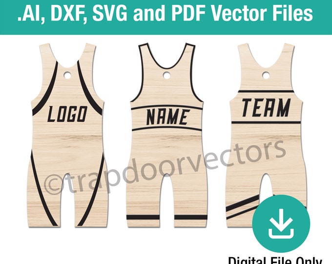 Wrestling Singlet Ornament Laser Engraver Vector File, Svg, Pdf, Ai ...
