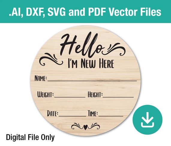 Download Hello I M New Here Svg Birth Stat Board For Newborns Baby Etsy