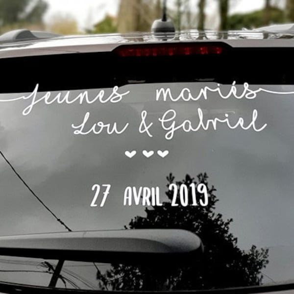 Stickers voiture mariage - wedding car stickers