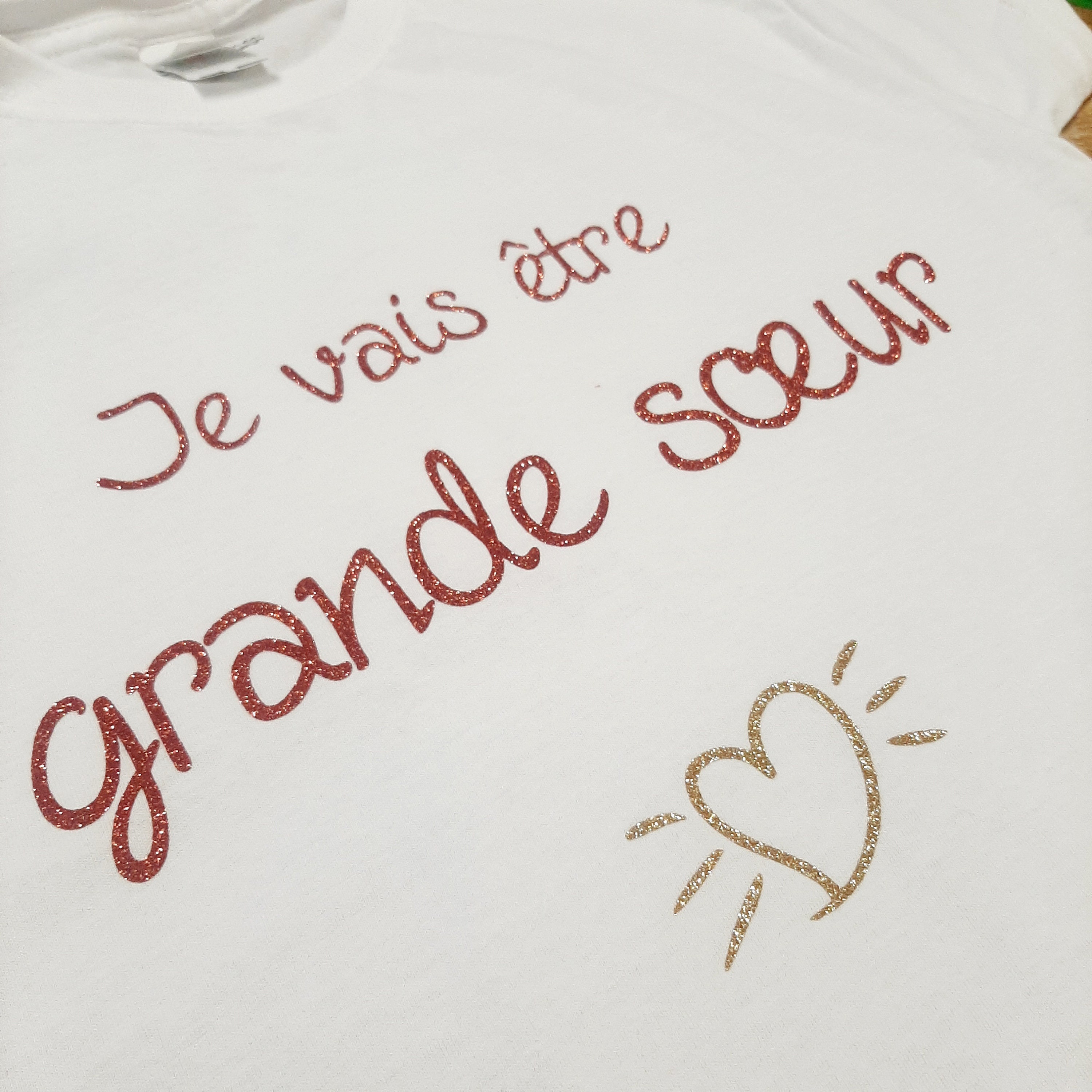Bandana "Bientôt Grande Sœur" - Annonce Grossesse Originale - 100% Coton - Fabriqué En Europe - Accessoire Cadeau Futur