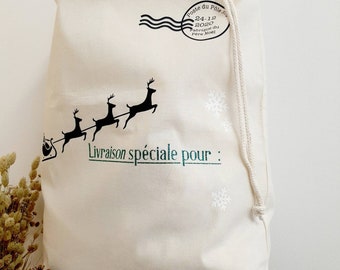 Hotte de Noël personnalisée - sac cadeaux de Noël