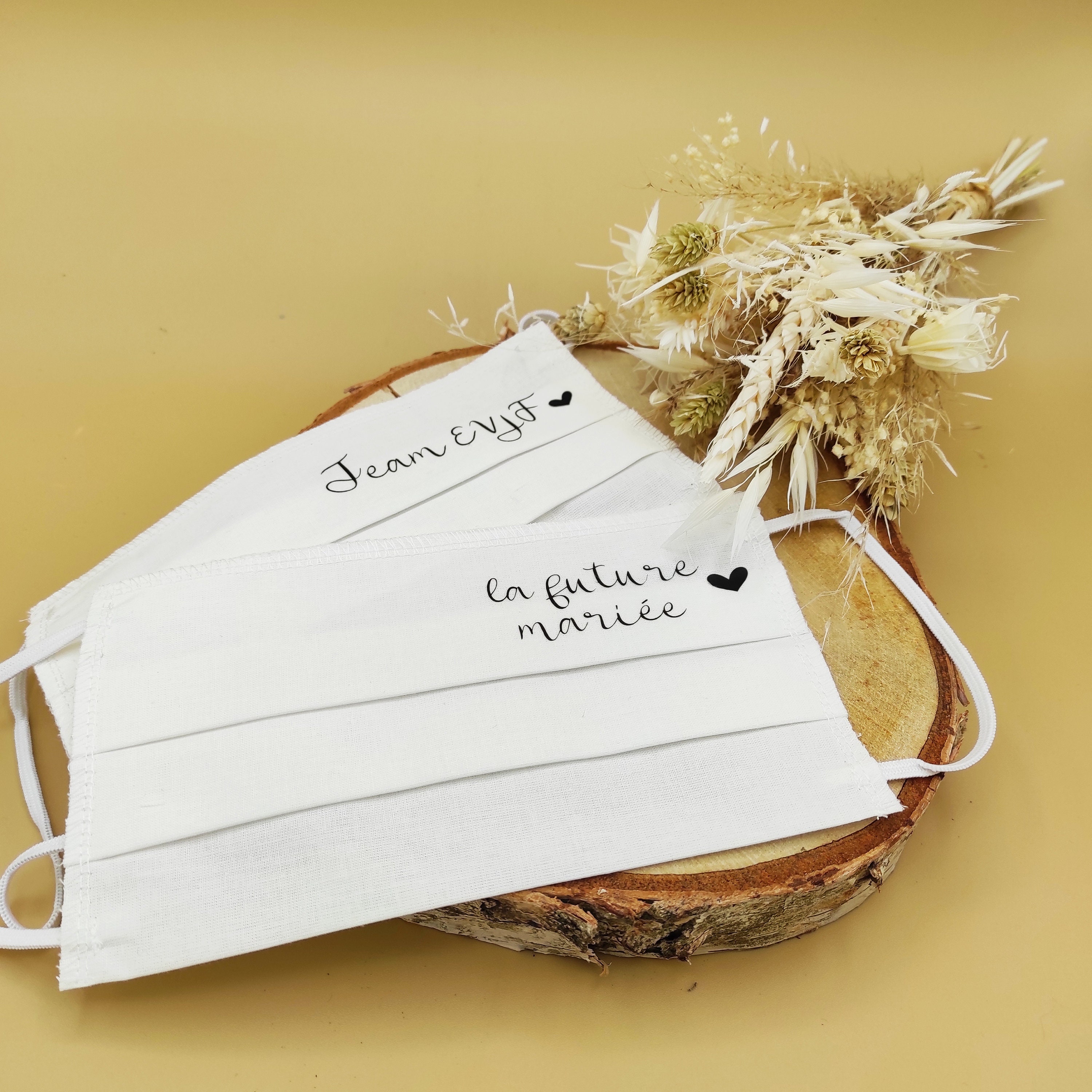 Custom reusable fabric mask - wedding customization