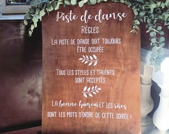 Stickers "Les règles de la piste de danse " - stickers personnalisé mariage