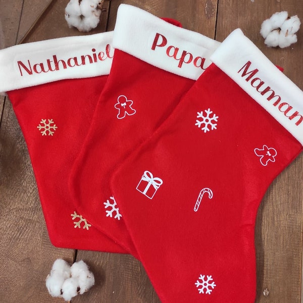 Chaussette de noël à personnaliser - Botte du père noël personnalisables