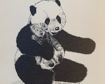 Panda With Teddy, Pem Pfisterer Clark