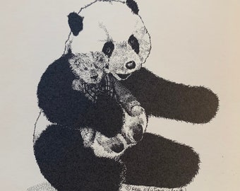 Panda With Teddy, Pem Pfisterer Clark