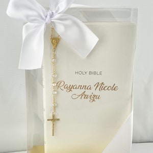 Holy Bible with Rosary | Personalised Bible | KJV Bible | NKJV Bible | English Bible | Rosary | Holy Bible Gift