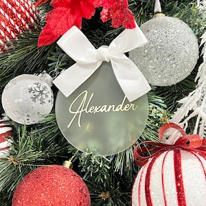 Personalised Flat Christmas Bauble | Christmas Ornament | Acrylic Bauble