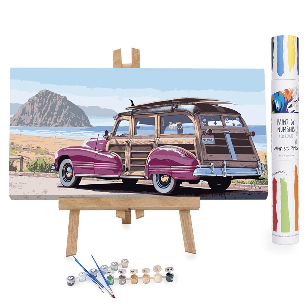 Beach Wagon Large Paint by Numbers Kit for Adults Free Shipping From  California, USA 