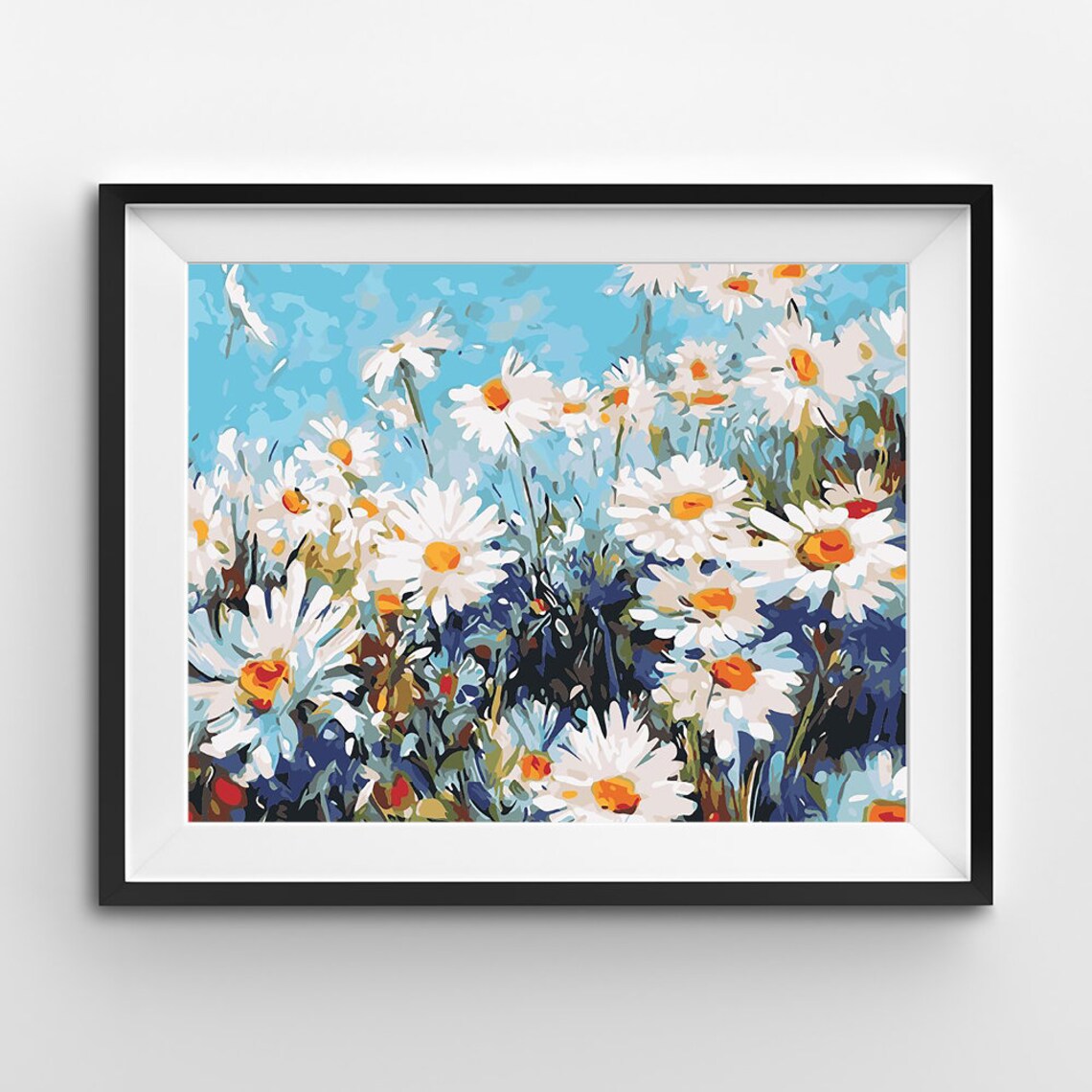 Field of Daisies Adults Paint by Numbers Kit Free Shipping Etsy