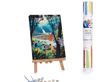 Spaceman in the Tropics Paint by Numbers Kit, DIY Cosmic Wall Art