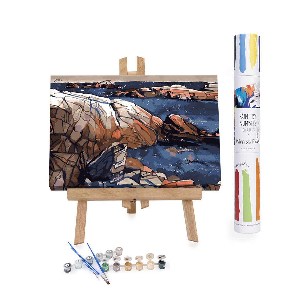 Acadia Rocks Landscapes Paint by Numbers Kit Free Shipping - Etsy
