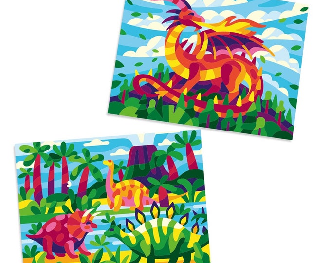 Dinosaur Paint by Number Kit Etsy