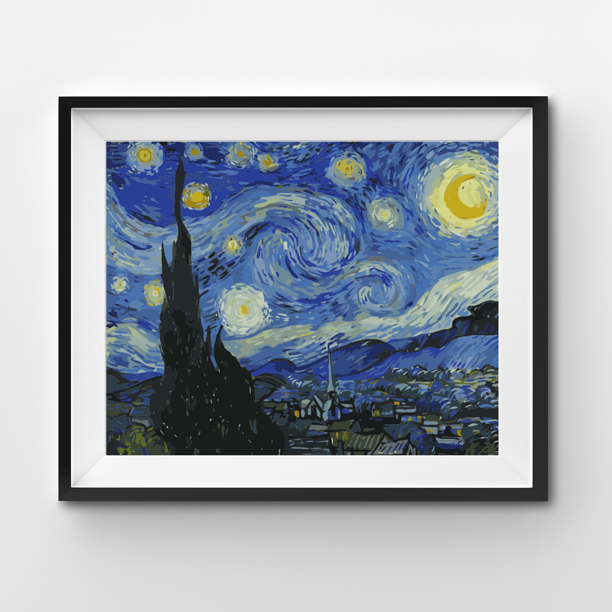 Paint by Numbers Van Gogh Starry Night Activity Kit Adult Printable  Advanced Colour by Numbers DIY Home Decor improved Design 