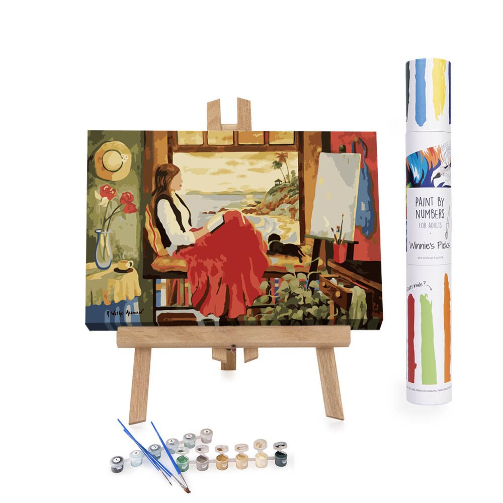 She's an Artist Adults Paint by Numbers Kit Free Shipping From California,  USA 