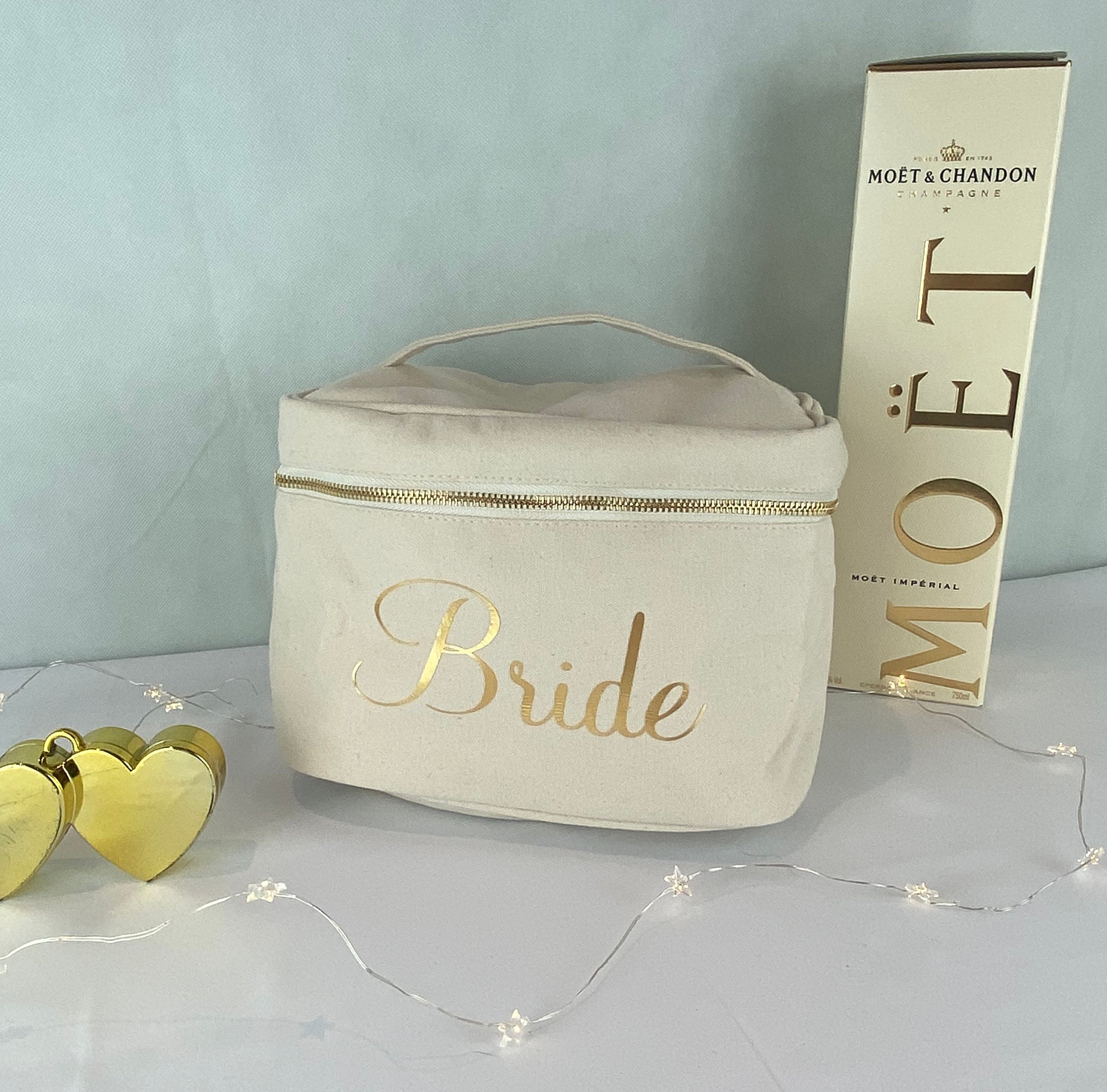 Vanity Case Bride Make Up Bag Personalised Canvas Vanity Etsy