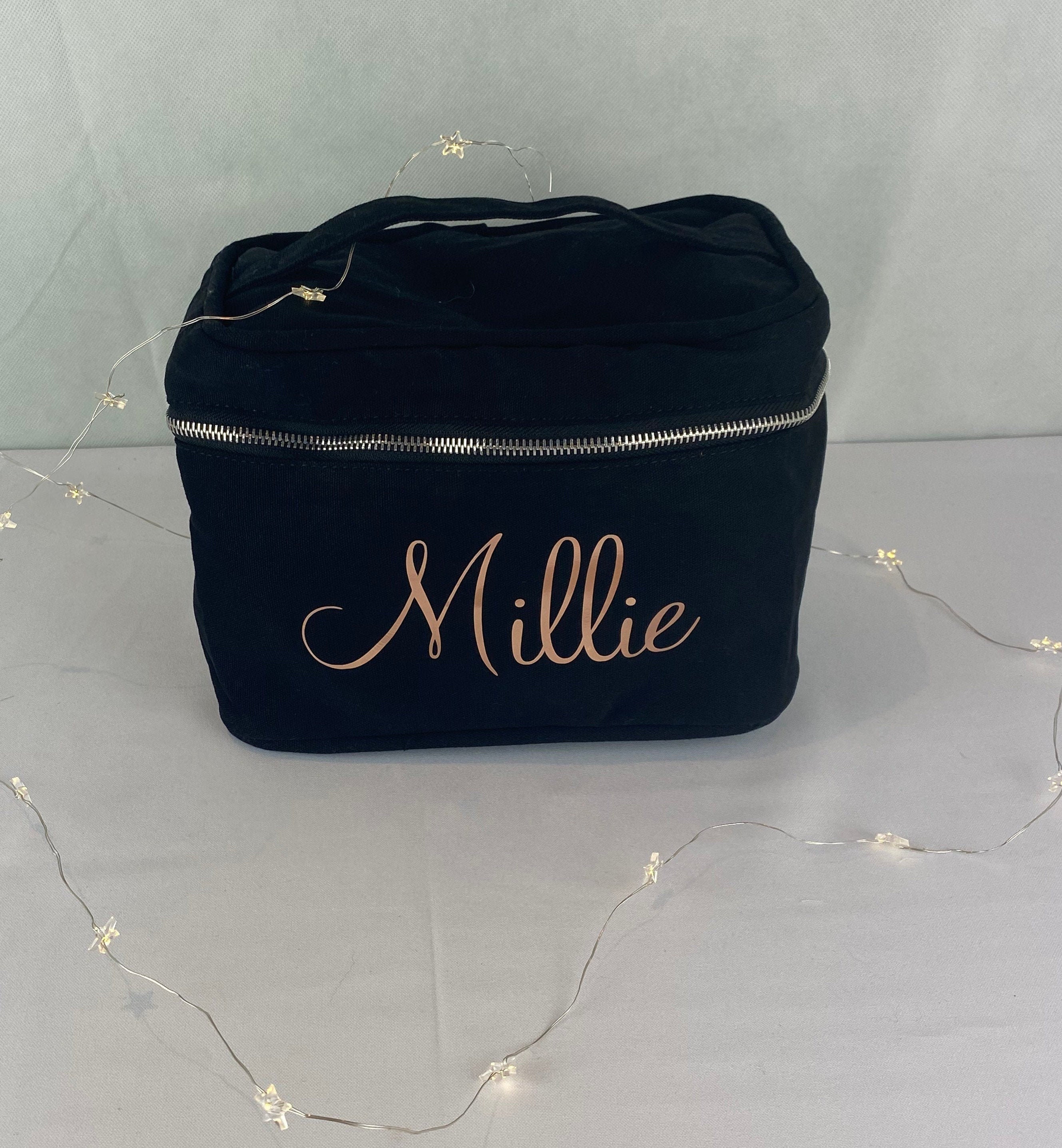 Vanity Case Bride Make Up Bag Personalised Canvas Vanity Etsy
