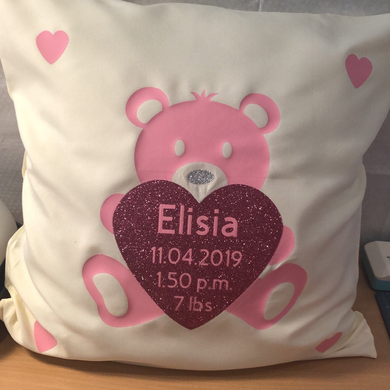 personalised baby cushion