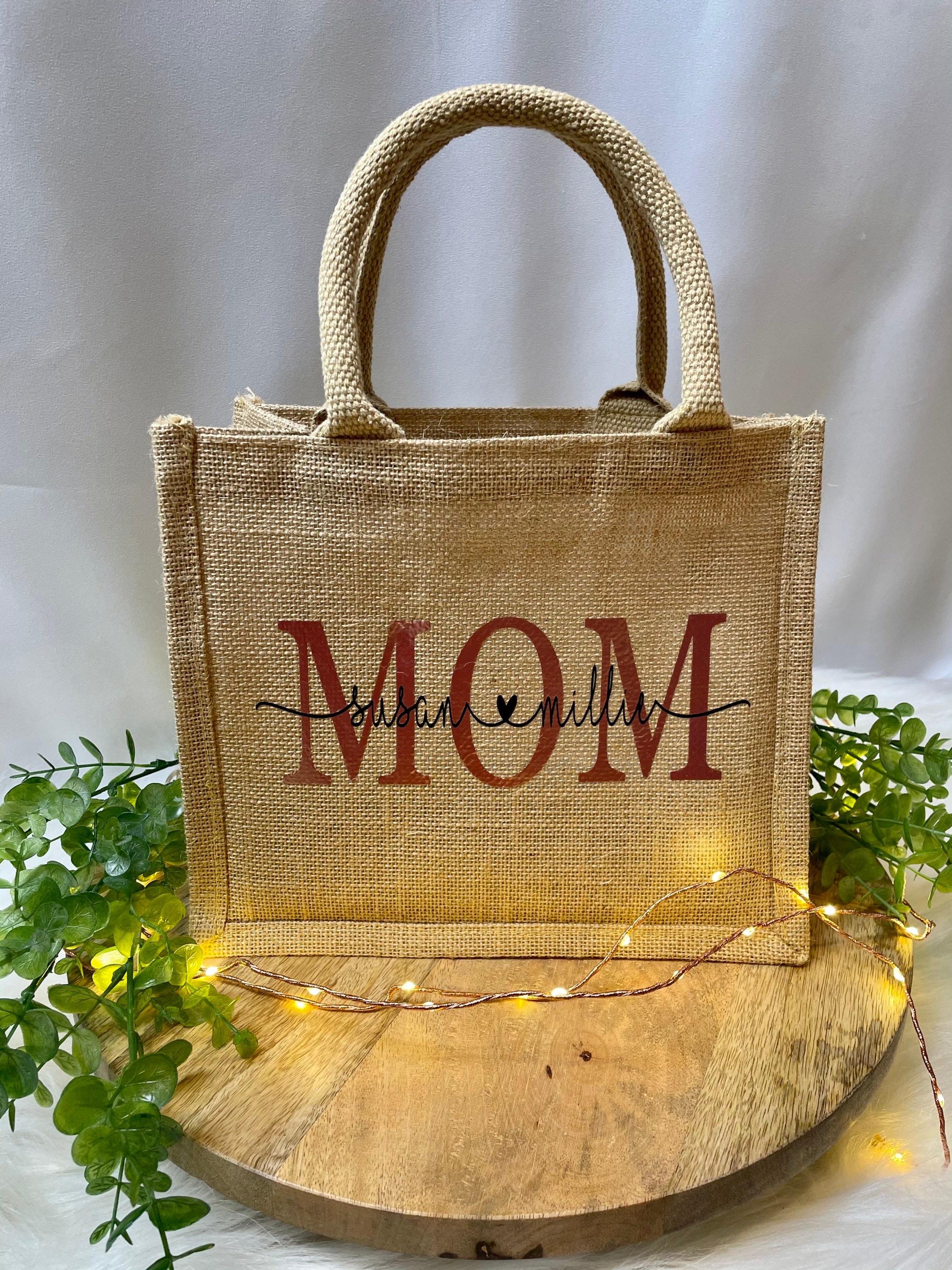 Nachhaltige Jute-Tasche 6 Liter - Natur Jute & Baumwolle, Perfektes Geschenk Für Frauen