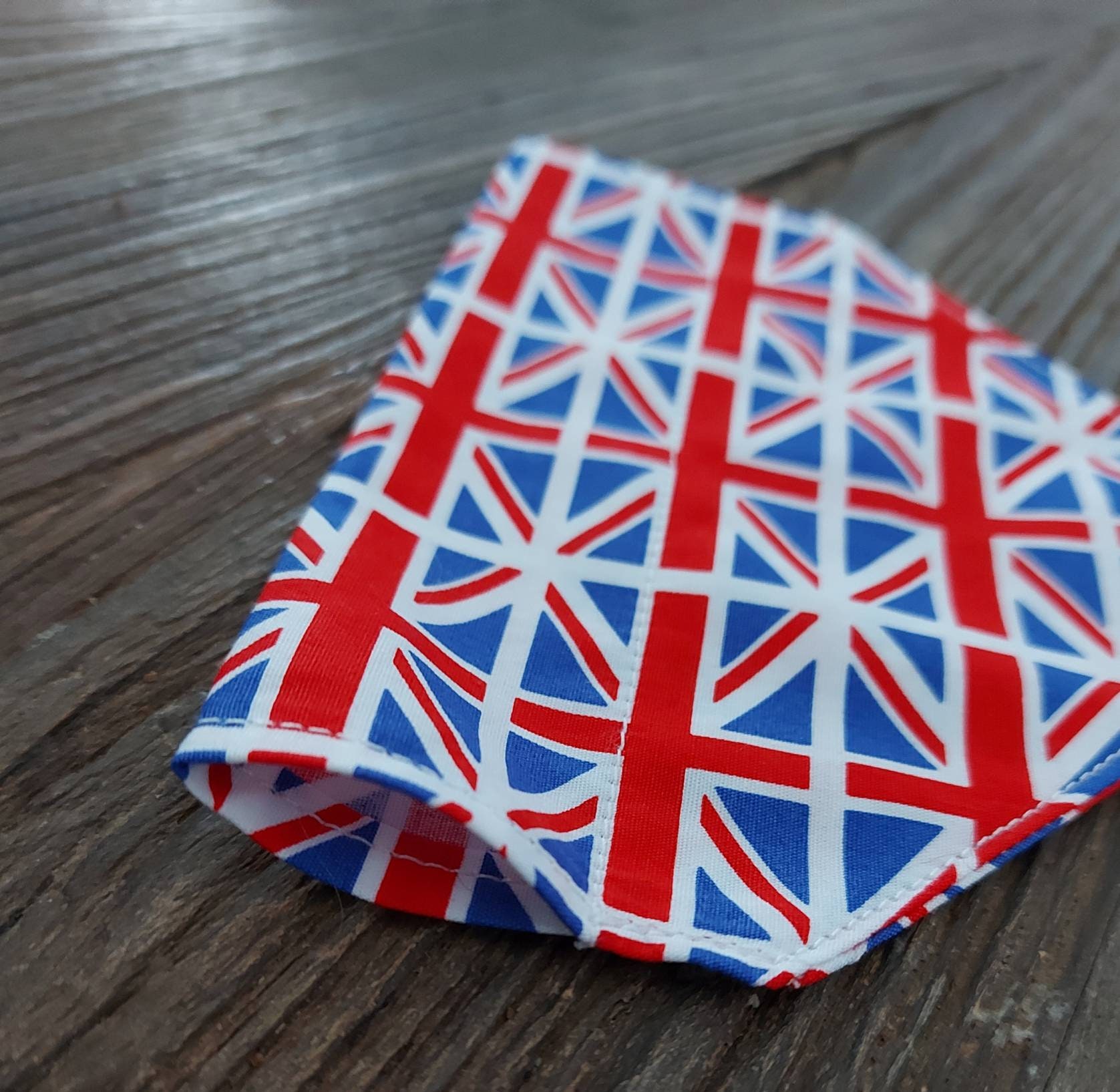 Union Jack British Flag Fabric Bandana for Dog Collar Etsy