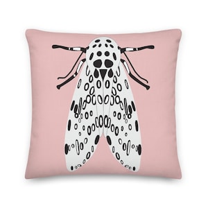 Leopard moth pillow: pink