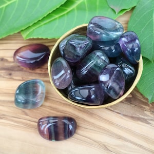 Rainbow Fluorite Tumble Stone: Grade A Cleansing Crystal