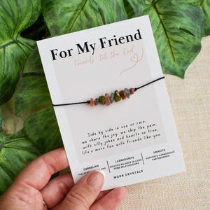 Für meinen Freund Kristall Armband / Fußkettchen: 100% Seide, Karneol, Labradorit & Unakit
