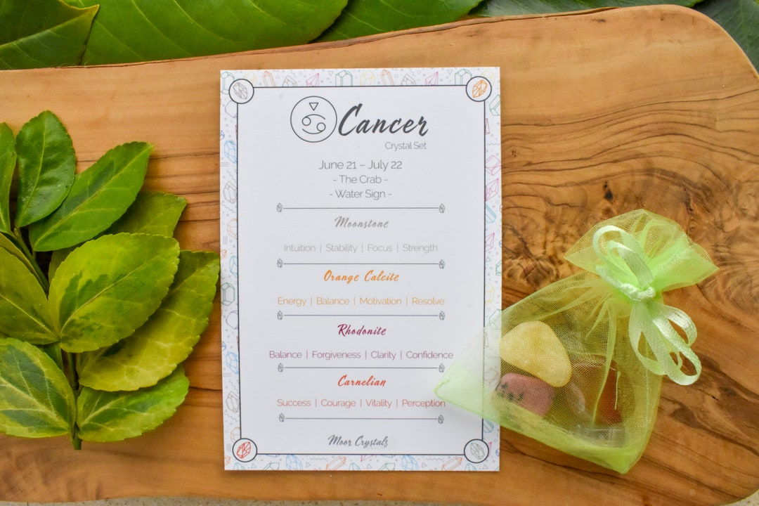 Cancer Zodiac Crystal Set: Healing Gemstones Gift - Etsy